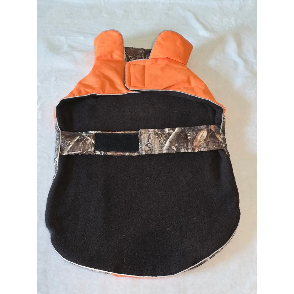 Realtree Edge Dog Coat Blaze Orange Camo Fleece Lined Vest XL Hunting Pet Gear